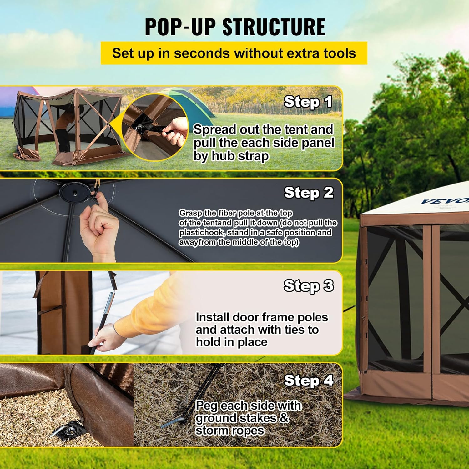 Quick Popup Mesh Shade Gazebo Tent